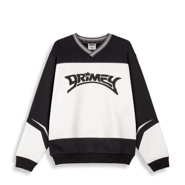 GRIMEY Sudadera " INFAMOUS DEEPER V NECK VINTAGE CREWNECK " color negro