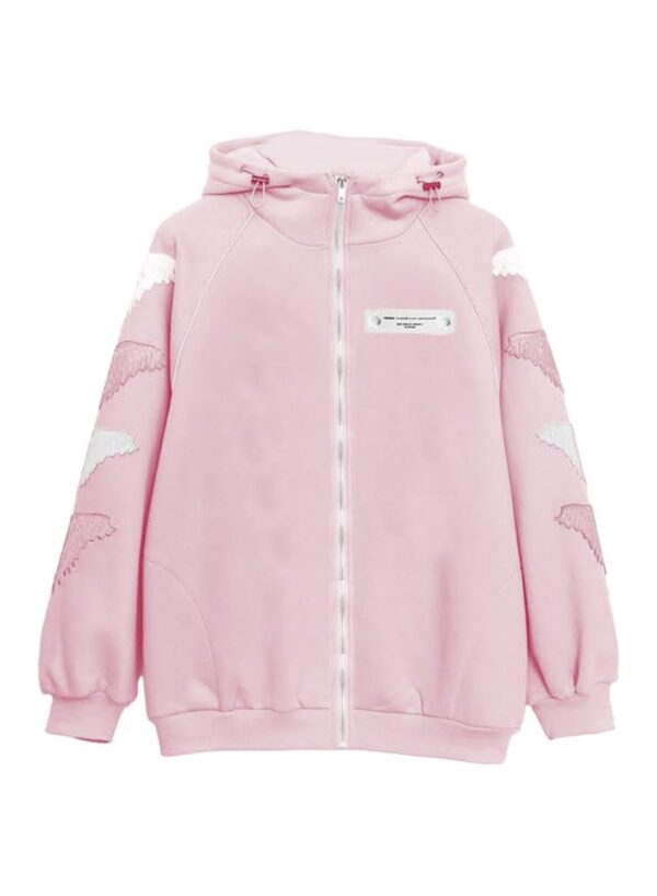 MOD WAVE MOVEMENTSudadera"STRASS WINGS HOODIE"color rosa