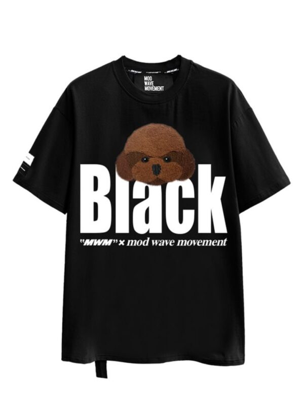 MOD WAVE MOVEMENTCamiseta"MIKE TEDDY T-SHIRT"color negro