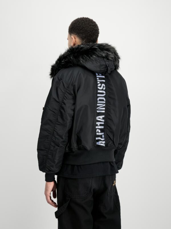 ALPHA INDUSTRIES Bomber " 45P Hooded Custom " color negro