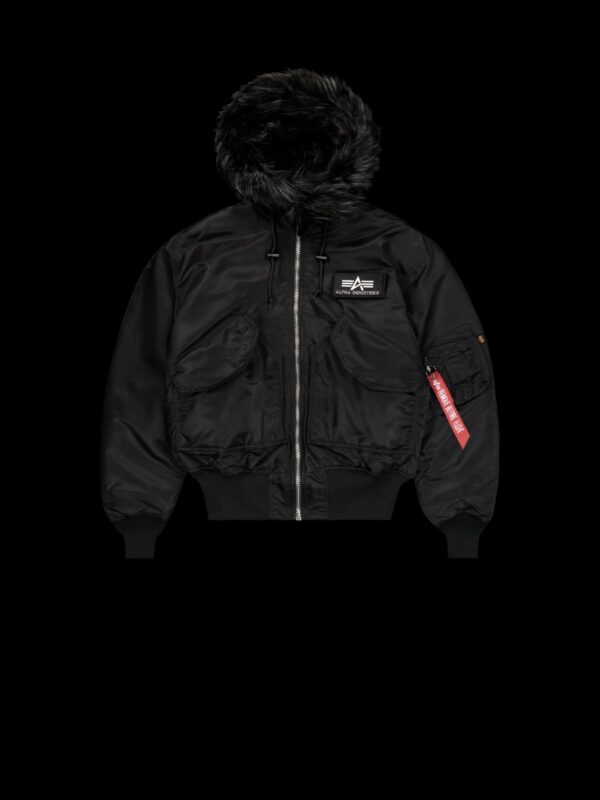 ALPHA INDUSTRIES Bomber " 45P Hooded Custom " color negro