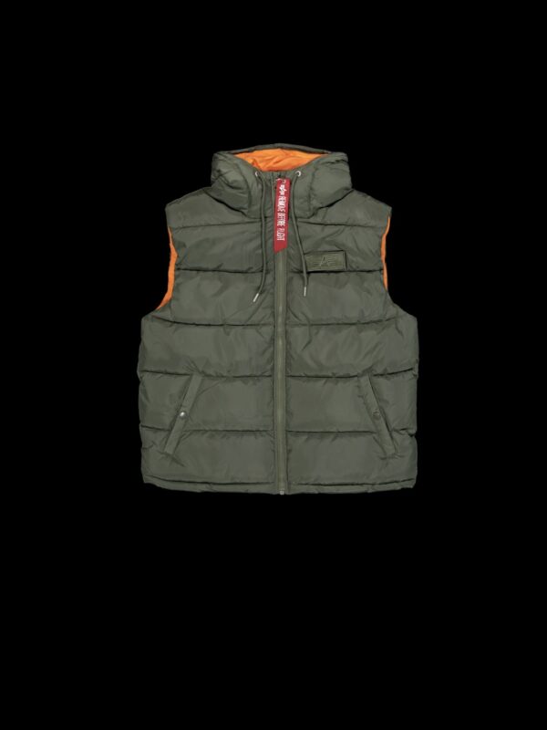 ALPHA INDUSTRIES Chaleco " Hooded Puffer Vest FD " color verde