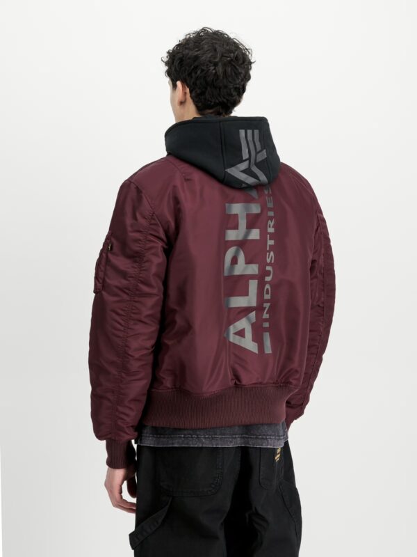 ALPHA INDUSTRIESChaqueta"MA-1 Zip Hood Backprint"color burdeos