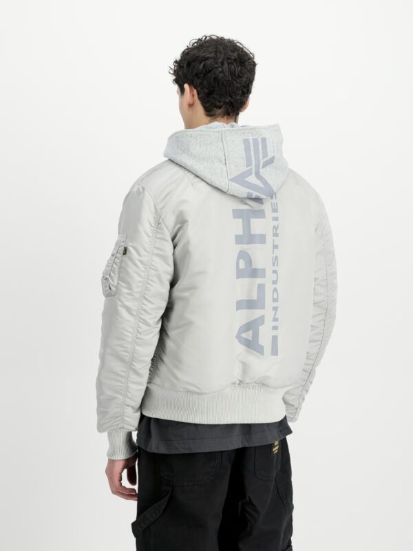 ALPHA INDUSTRIESChaqueta"MA-1 Zip Hood Backprint"color pastel grey