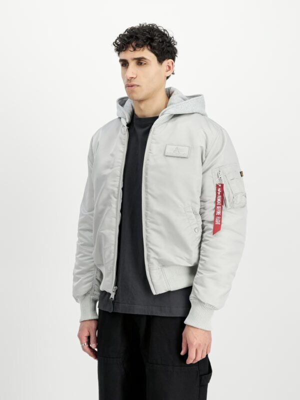 ALPHA INDUSTRIESChaqueta"MA-1 Zip Hood Backprint"color pastel grey