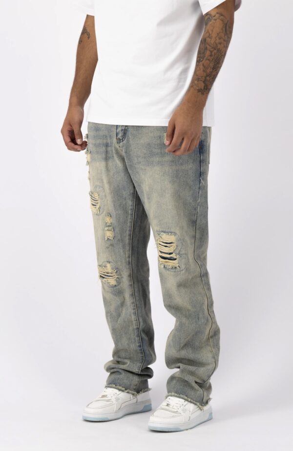 BLACK BANANAS Pantalon " DISTRESSED DENIM " color azul
