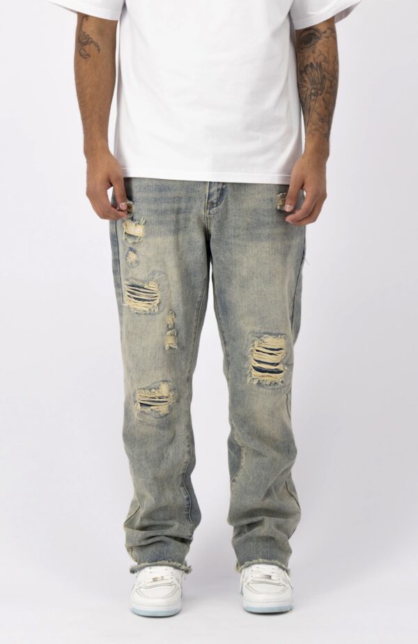 BLACK BANANAS Pantalon " DISTRESSED DENIM " color azul