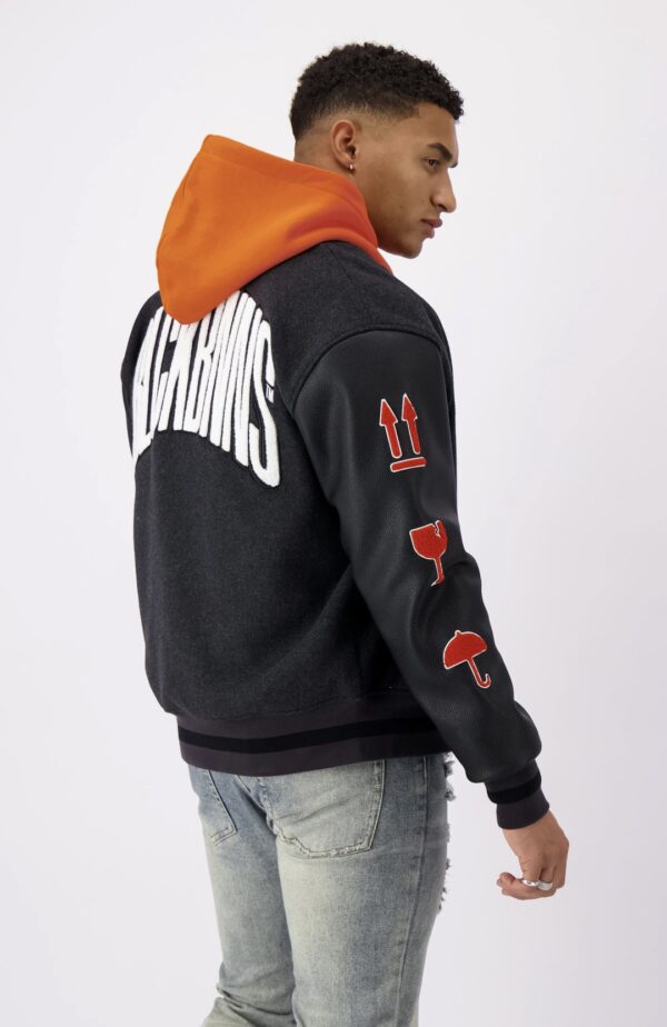 BLACK BANANAS Chaqueta " LOGISTICS VARSITY JACKET " color gris