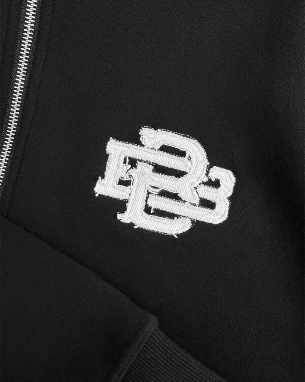 BLACK BANANASSudadera"RIPPED ZIP HOODIE"color negro