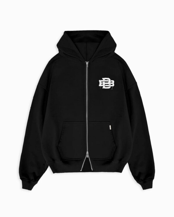 BLACK BANANASSudadera"RIPPED ZIP HOODIE"color negro