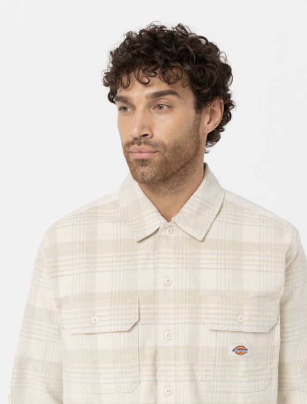 DIKIES Sobrecamisa " ALMA SHIRT CORD CHECK LIGHT " color gris