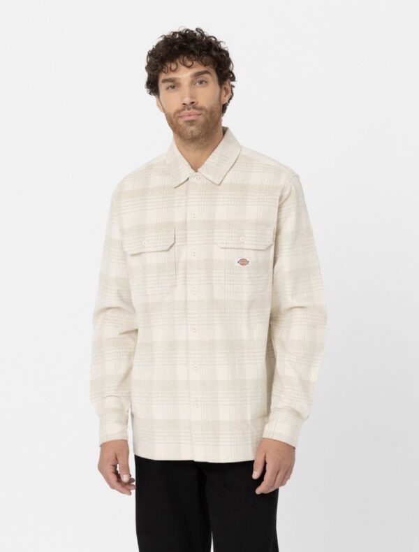 DIKIES Sobrecamisa " ALMA SHIRT CORD CHECK LIGHT " color gris