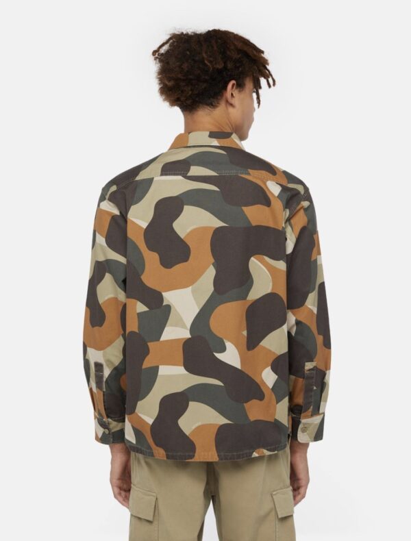 DIKIES Camisa " CAMO CANVAS WORK SHIRT IMPERIAL GREEN "