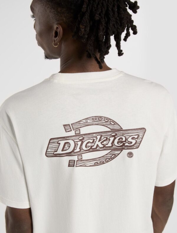 DIKIES Camiseta " WOOD LOGO TEE EGRET " color crudo