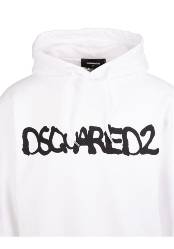 DSQUARED2 Sudadera " Logo Graffiti Hoodie " color blanco