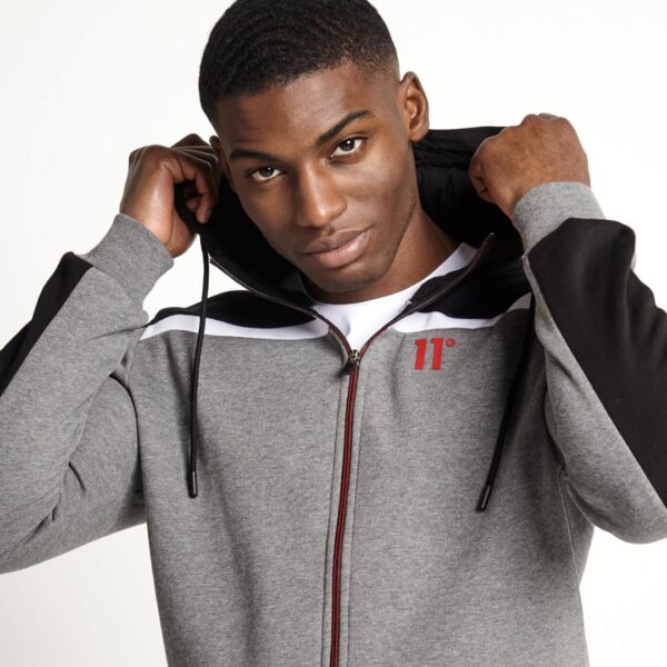 11 DEGREES Chaqueta " Cut And Sew Full Zip Hoodie " color negro-gris