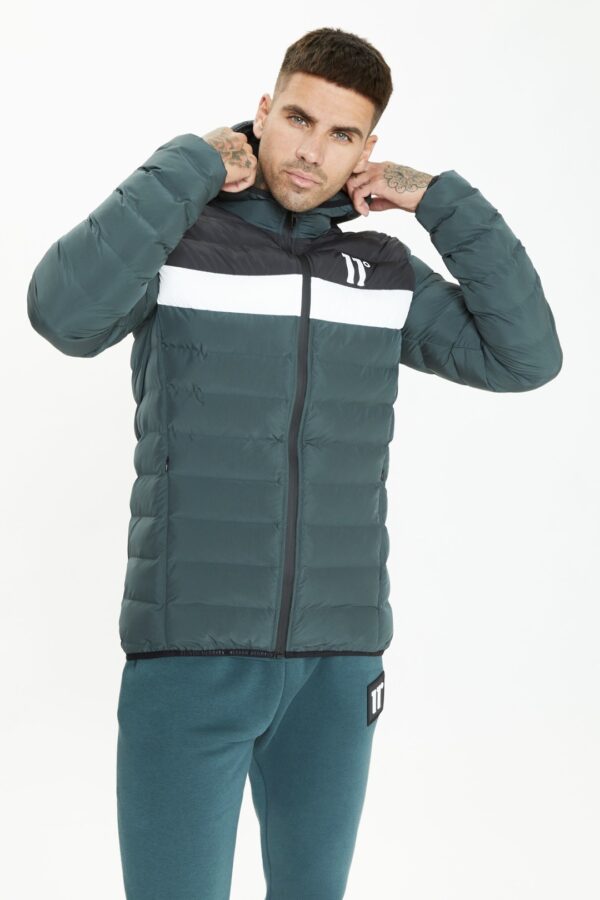 11 DEGREES Chaqueta " Colour Block Space " color verde oscuro
