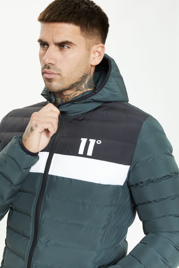 11 DEGREES Chaqueta " Colour Block Space " color verde oscuro