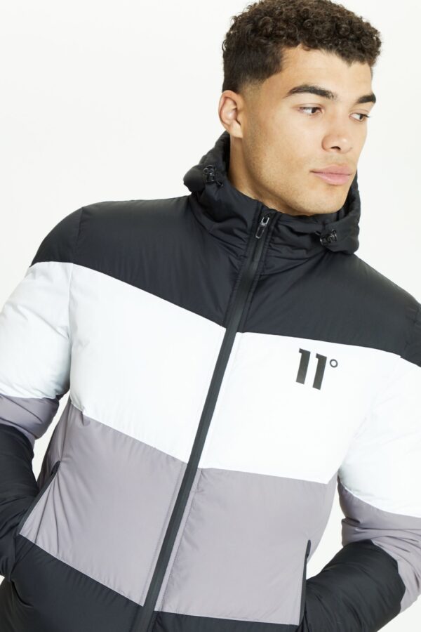 ELEVEN DEGREES Chaqueta " Panelled Block " color negro-blanco-gris