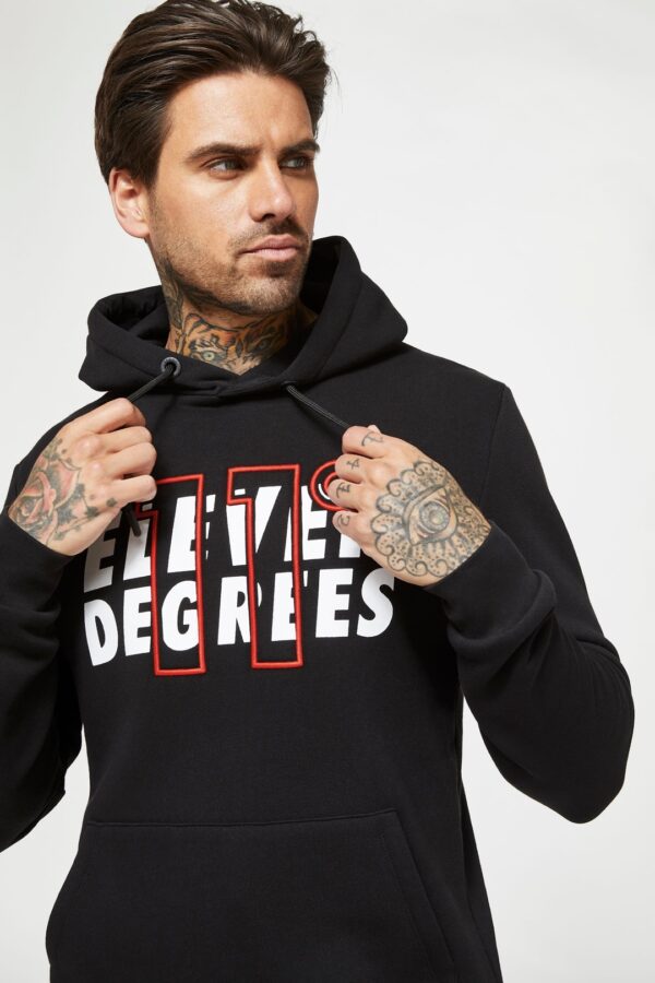 11 DEGREES Sudadera " Large Logo " color negro