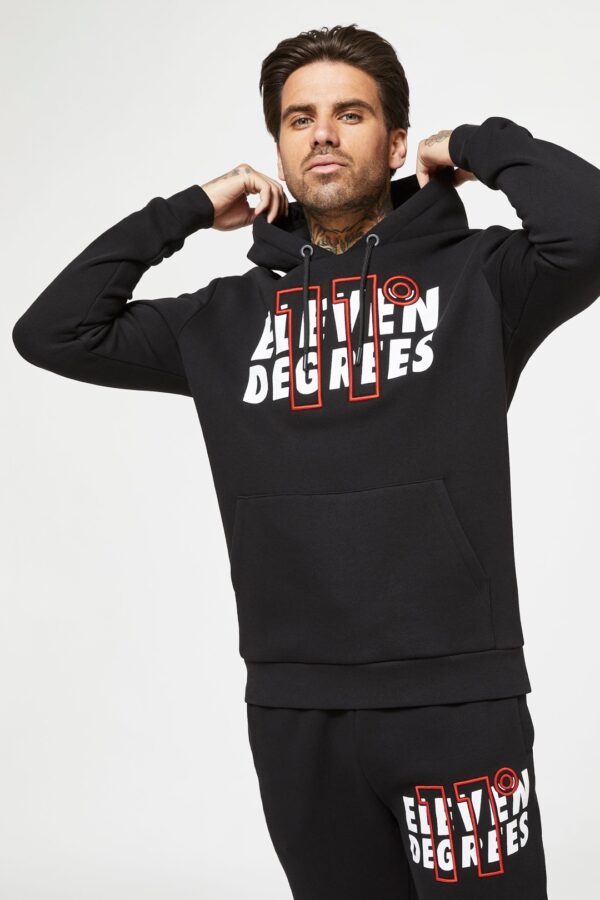 11 DEGREES Sudadera " Large Logo " color negro