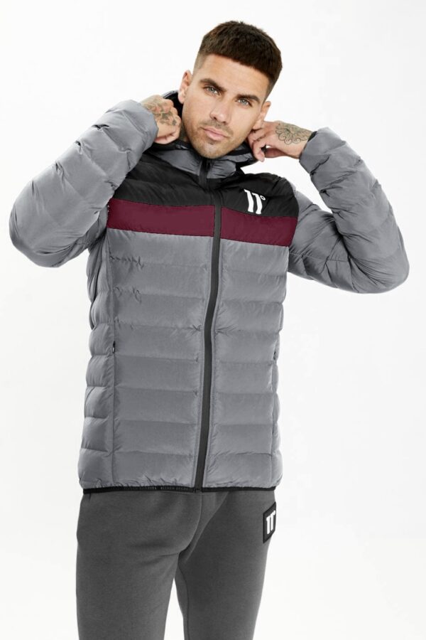 11 DEGREES Chaqueta " Colour Block Space Jacket " color gris-negro-burdeos