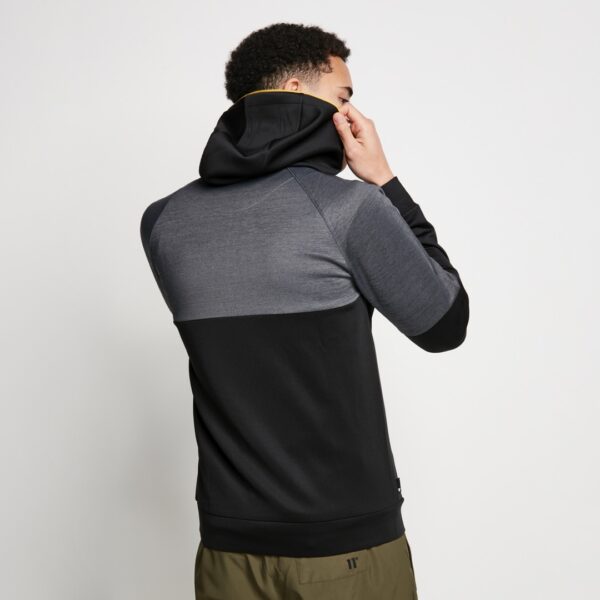 11 DEGREES Sudadera " Cut And Sew Pipped Quarter Zip " color negro-gris