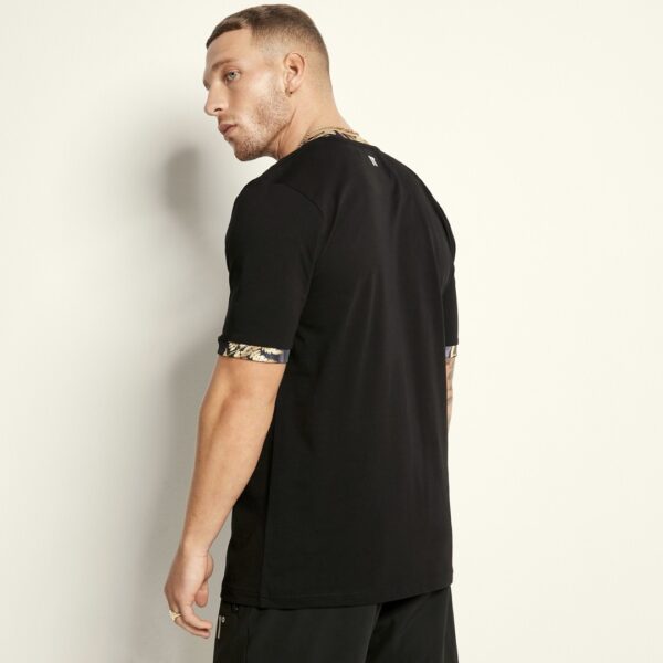 11 DEGREES Camiseta " Gold Floral Ringer Tee " color negro
