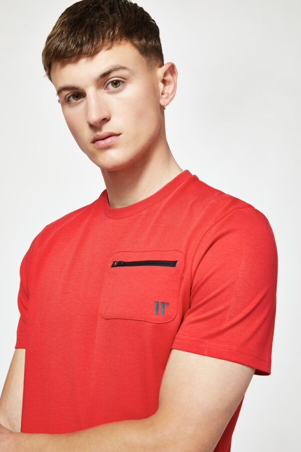 11 DEGREES Camiseta " Zip Pocket tee " color rojo