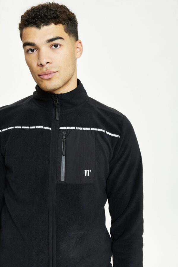 ELEVEN DEGREES Chaqueta polar " Cut & Sew Full Zip Fleece " color negro