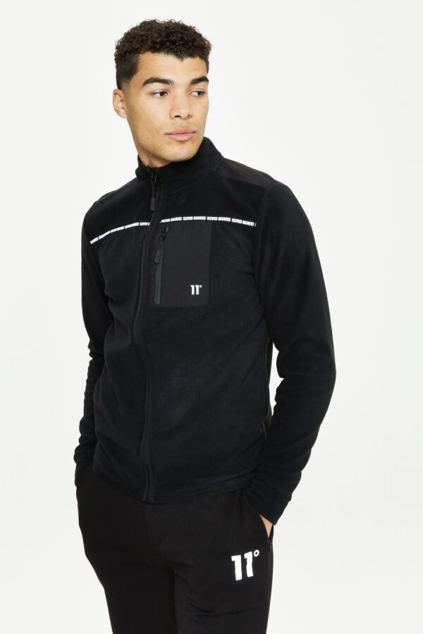 ELEVEN DEGREES Chaqueta polar " Cut & Sew Full Zip Fleece " color negro