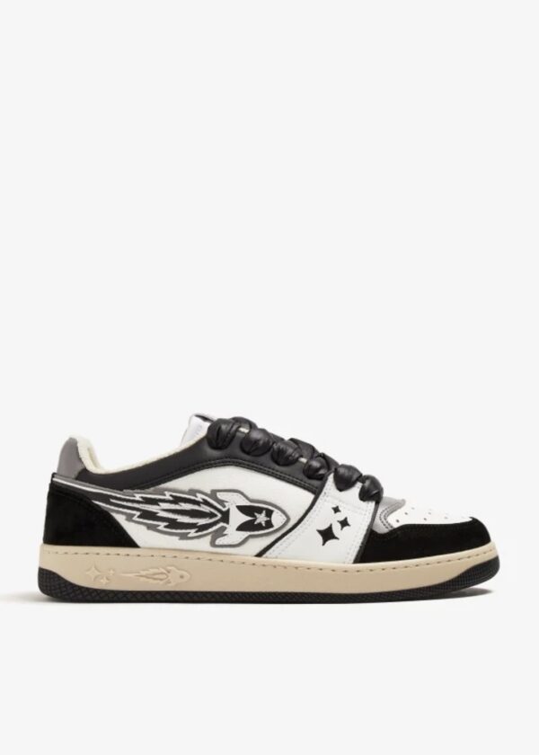 ENTERPRISE JAPAN Sneakers " EJ EGG ROCKET - LOW SNEAKER CALF LEATHER/TUMBLED WHITE/BLACK