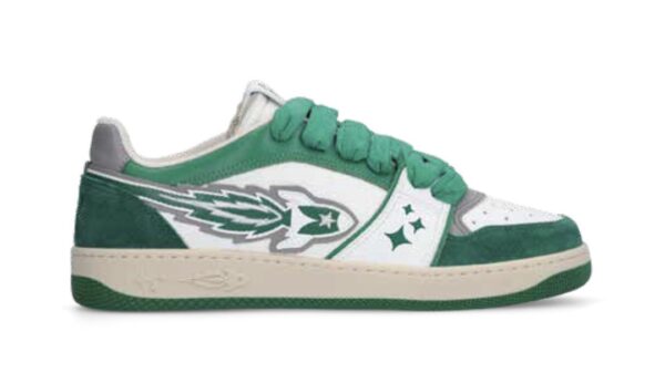 ENTERPRISE JAPAN Sneakers " EJ EGG ROCKET - LOW SNEAKER CALF LEATHER/TUMBLED WHITE/GREEN