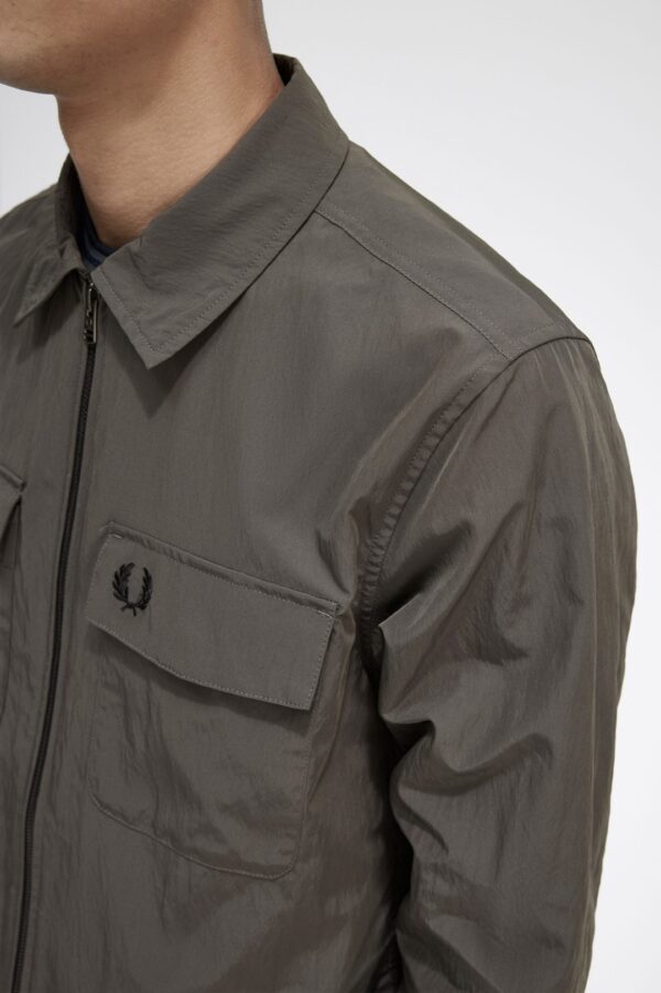 FRED PERRY Sobrecamisa " ZIP OVERSHIRT " color kaki