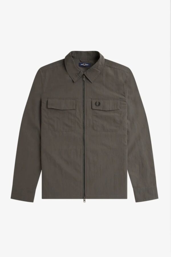 FRED PERRY Sobrecamisa " ZIP OVERSHIRT " color kaki