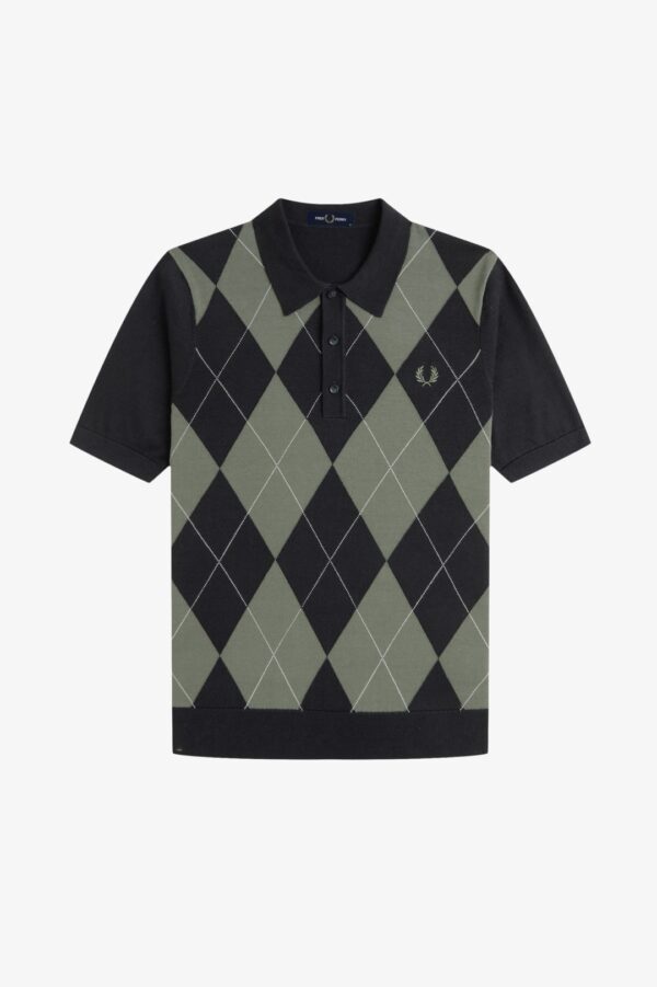 FRED PERRYPolo"ARGYLE KNITTED SHIRT"color negro