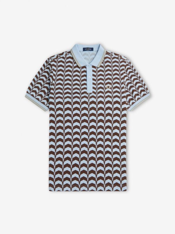 FRED PERRY Polo " BOLD PRINT FP POLO SHIRT " color celeste