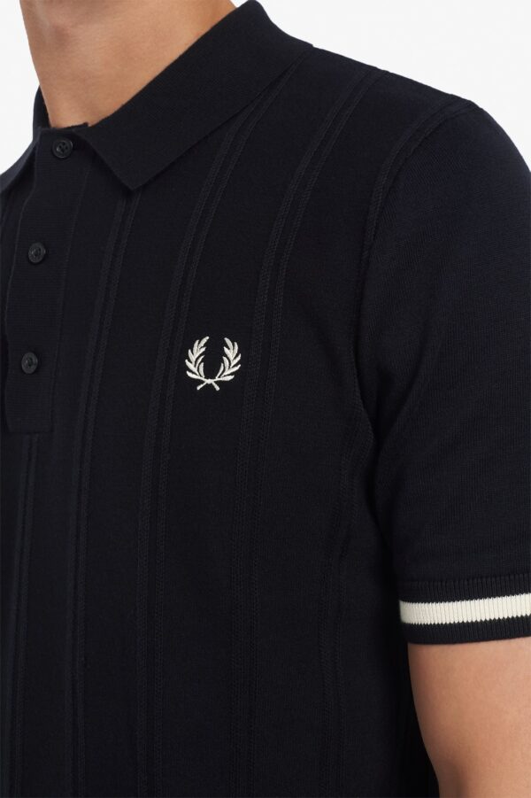 FRED PERRY Polo " Tipping Textured Knitted " color negro