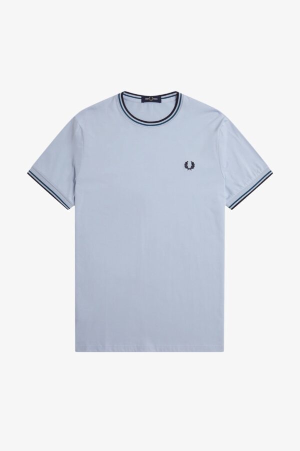 FRED PERRY Camiseta " TWIN TIPPED T-SHIRT " color celeste