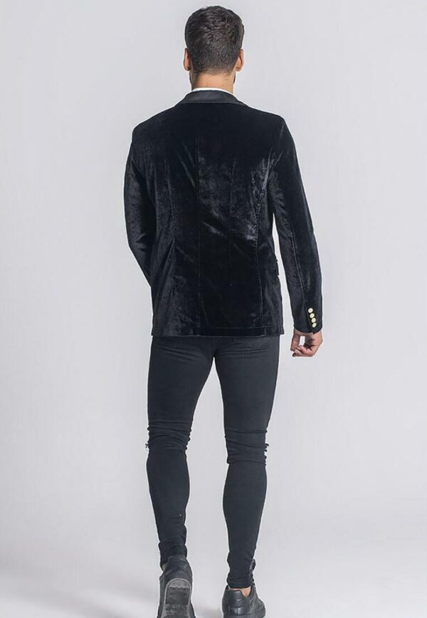 GIANNI KAVANGH Americana de terciopelo color negro