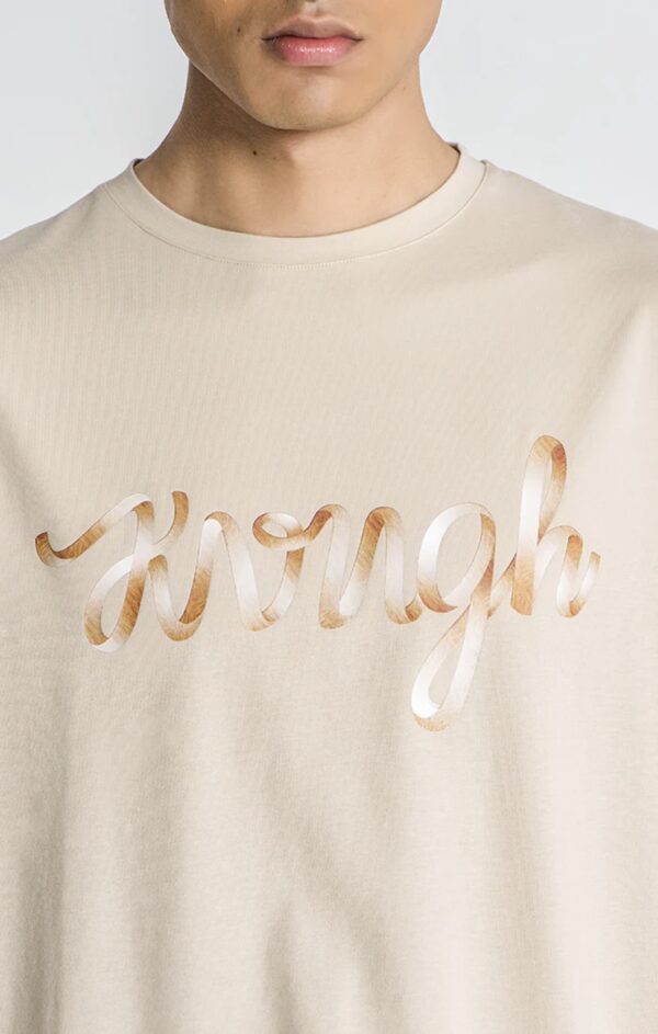 GIANNI KAVANAGH Camiseta " Beige Laced Oversized Tee  " color beige