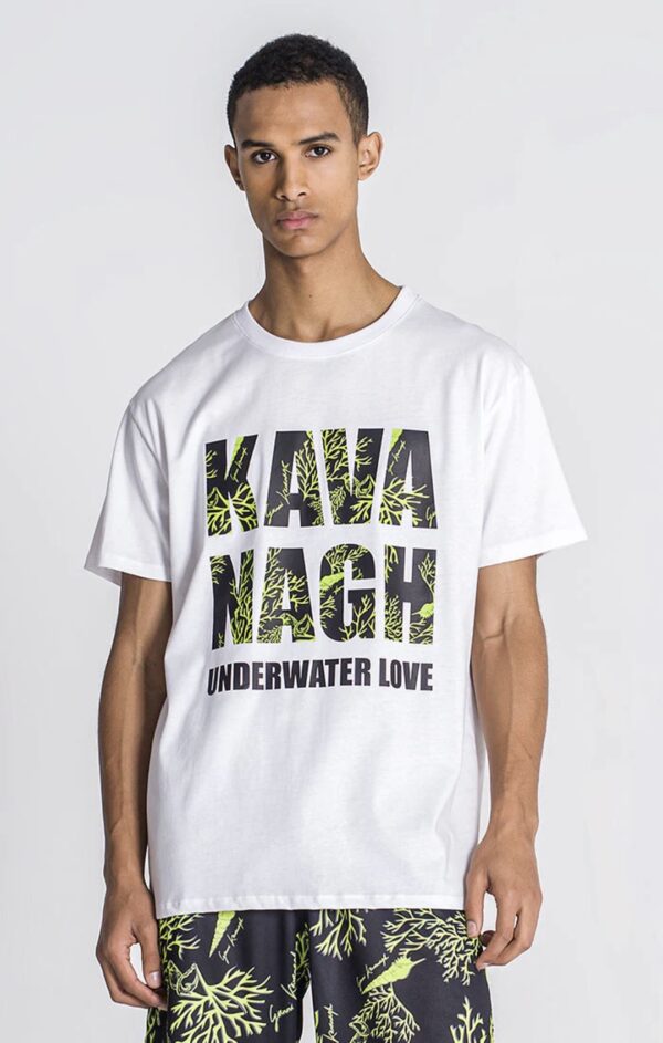 GIANNI KAVANAGH Camiseta " Underwater Oversized Logo " color blanco
