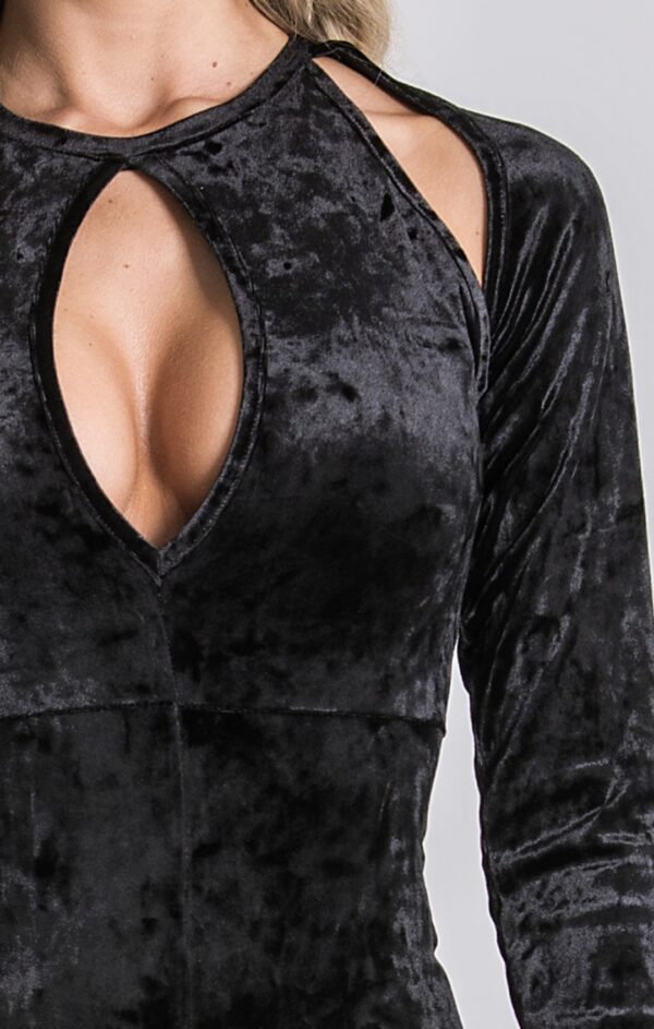 GIANNI KAVANGH Vestido de terciopelo color negro