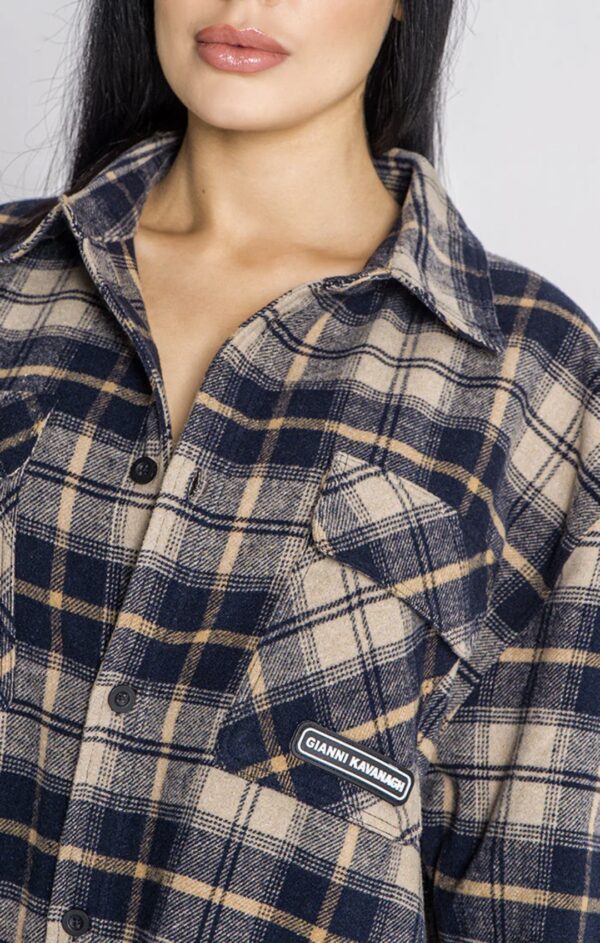 GIANNI KAVANAGH Sobrecamisa " Checkmate " color azul oscuro