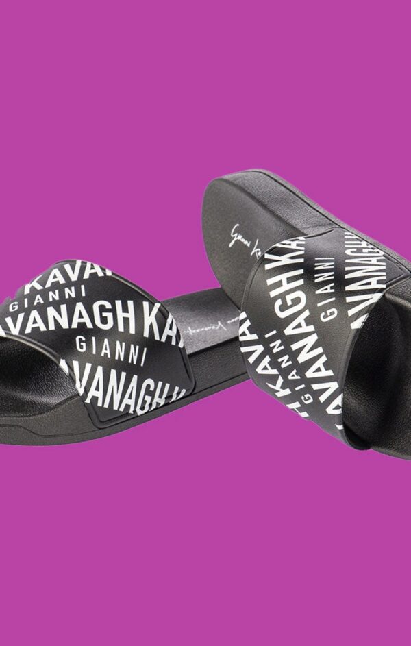 GIANNI KAVANGH Chanclas " Logomania " color negro