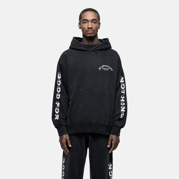 GOOD FOR NOTHINGSudadera"Liberty Washed Black Hoodie"color negro