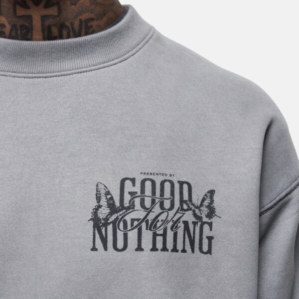 GOOD FOR NOTHINGSudadera"Dakota Butterfly Grey Sweatshirt"color gris