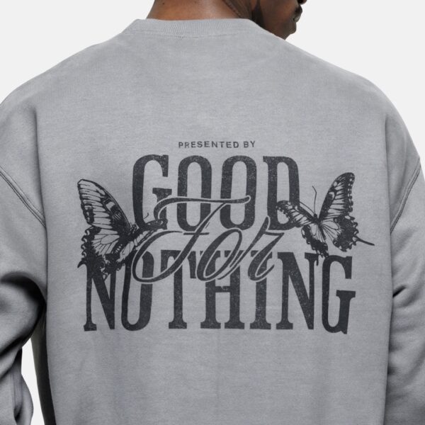 GOOD FOR NOTHINGSudadera"Dakota Butterfly Grey Sweatshirt"color gris