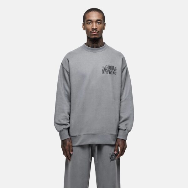 GOOD FOR NOTHINGSudadera"Dakota Butterfly Grey Sweatshirt"color gris