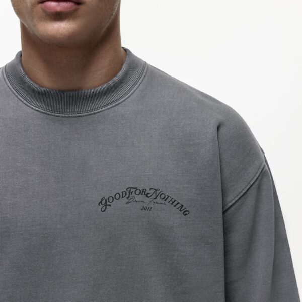 GOOD FOR NOTHING Sudadera " DESTINATION WASHED GREY SWEATSHIRT " color gris